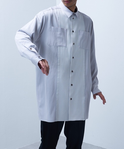 Lui's（ルイス）の「【SILLIS / シリス】 ストライプ切替シャツ（シャツ/ブラウス・メンズ・ブラック/グレー・44/46）」の20枚目の写真