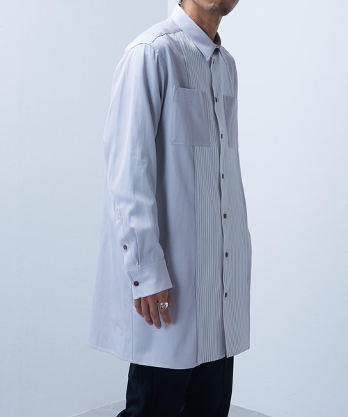 Lui's（ルイス）の「【SILLIS / シリス】 ストライプ切替シャツ（シャツ/ブラウス・メンズ・ブラック/グレー・44/46）」の21枚目の写真