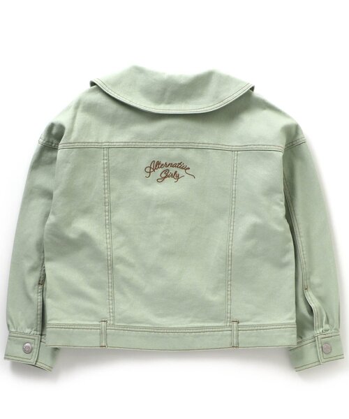 algy（アルジー）の「/ゆるカラーGジャン（デニムジャケット・キッズ・ミント/アイボリー/ピンク・XX-SMALL/X-SMALL/MEDIUM/SMALL）」の6枚目の写真