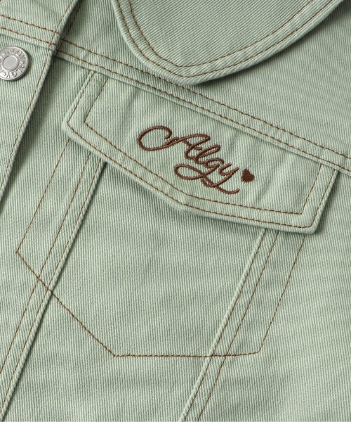 algy（アルジー）の「/ゆるカラーGジャン（デニムジャケット・キッズ・ミント/アイボリー/ピンク・XX-SMALL/X-SMALL/MEDIUM/SMALL）」の16枚目の写真