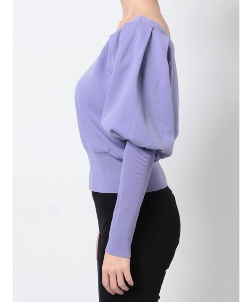 LAGUNAMOON（ラグナムーン）の「パワーショルダーコンパクトニットプルオーバー（ニット/セーター・レディース・ベージュ/パープル/ライトグリーン・FREE）」の5枚目の写真