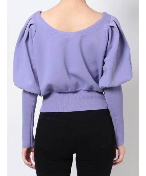 LAGUNAMOON（ラグナムーン）の「パワーショルダーコンパクトニットプルオーバー（ニット/セーター・レディース・ベージュ/パープル/ライトグリーン・FREE）」の6枚目の写真