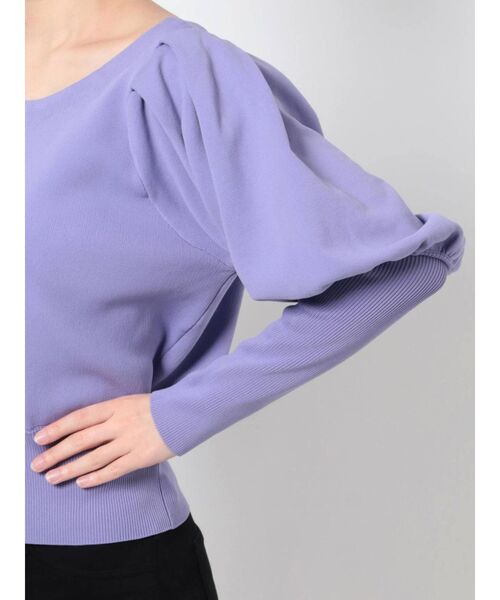 LAGUNAMOON（ラグナムーン）の「パワーショルダーコンパクトニットプルオーバー（ニット/セーター・レディース・ベージュ/パープル/ライトグリーン・FREE）」の8枚目の写真