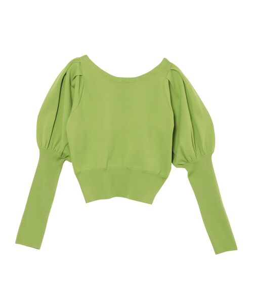 LAGUNAMOON（ラグナムーン）の「パワーショルダーコンパクトニットプルオーバー（ニット/セーター・レディース・ベージュ/パープル/ライトグリーン・FREE）」の13枚目の写真