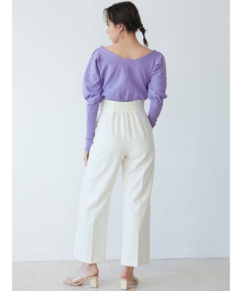 LAGUNAMOON（ラグナムーン）の「パワーショルダーコンパクトニットプルオーバー（ニット/セーター・レディース・ベージュ/パープル/ライトグリーン・FREE）」の20枚目の写真