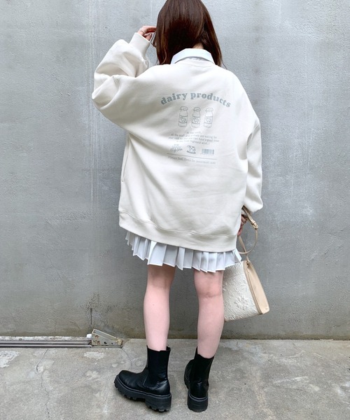 OLIVE des OLIVE（オリーブデオリーブ）の「【WEB限定】MILKプルオーバー（スウェット・レディース・ピンク/ライトグレー/アイボリー/スミクロ・FREE）」の7枚目の写真