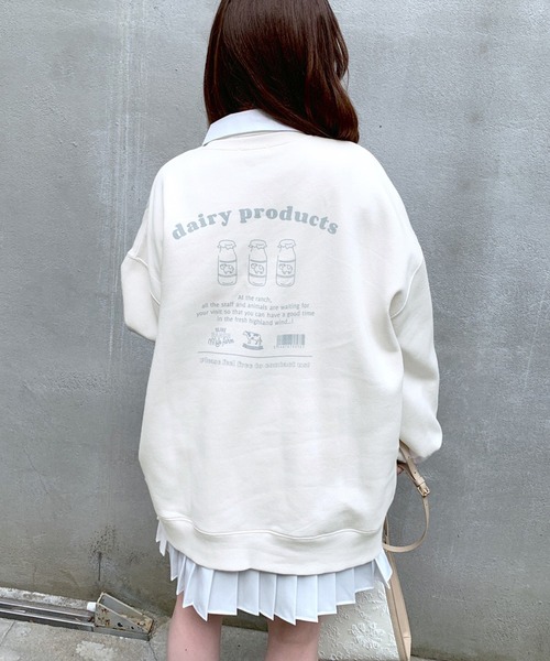 OLIVE des OLIVE（オリーブデオリーブ）の「【WEB限定】MILKプルオーバー（スウェット・レディース・ピンク/ライトグレー/アイボリー/スミクロ・FREE）」の9枚目の写真