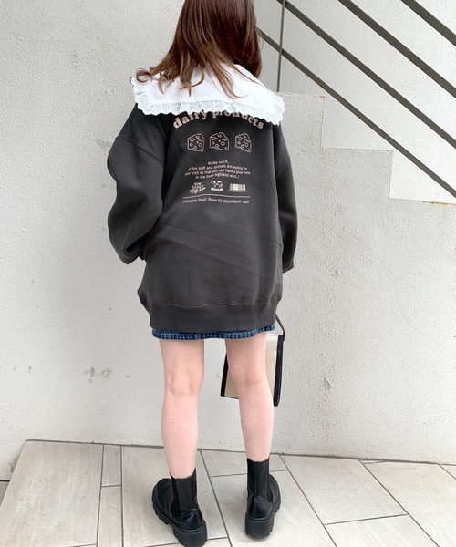 OLIVE des OLIVE（オリーブデオリーブ）の「【WEB限定】MILKプルオーバー（スウェット・レディース・ピンク/ライトグレー/アイボリー/スミクロ・FREE）」の12枚目の写真