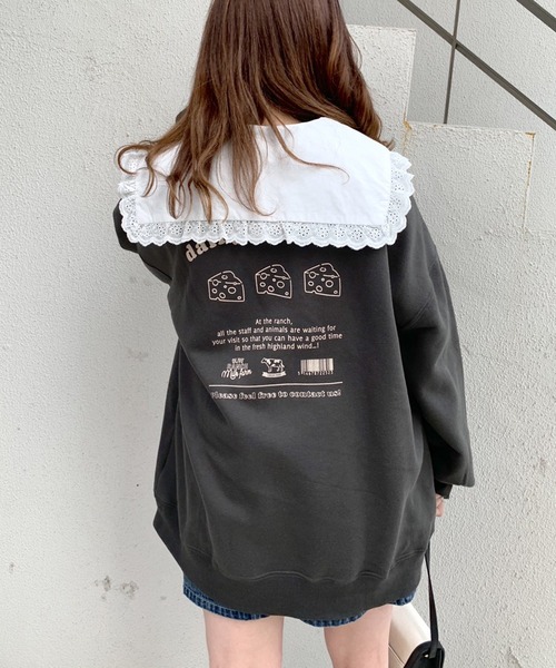 OLIVE des OLIVE（オリーブデオリーブ）の「【WEB限定】MILKプルオーバー（スウェット・レディース・ピンク/ライトグレー/アイボリー/スミクロ・FREE）」の14枚目の写真