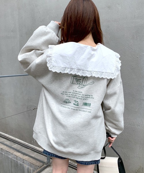 OLIVE des OLIVE（オリーブデオリーブ）の「【WEB限定】MILKプルオーバー（スウェット・レディース・ピンク/ライトグレー/アイボリー/スミクロ・FREE）」の22枚目の写真