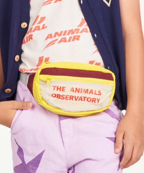 The animals observatory（ジ・アニマルズ・オブザーバトリー）の「The animals observatory / ナイロン ウエストバッグ（ボディバッグ/ウエストポーチ・キッズ・エンジ/パープル/オレンジ・ONE）」の3枚目の写真