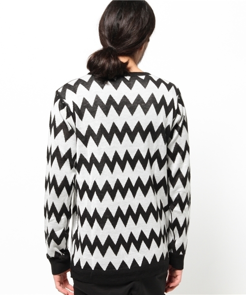 WEGO（ウィゴー）の「WEGO/ZIGZAGボーダーニット（ニット/セーター・メンズ・ホワイト/レッド・MEDIUM/LARGE）」の6枚目の写真