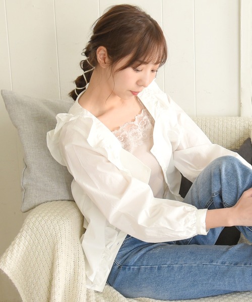 sango（sango）の「2WAYレースタンクトップ（タンクトップ・レディース・アイボリー/グレイッシュベージュ・FREE）」の8枚目の写真