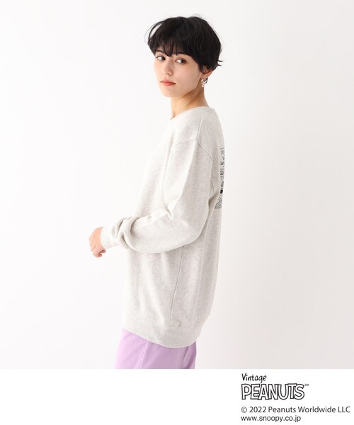 Vintage PEANUTS（ビンテージピーナッツ）の「◆【コラボ】VintagePEANUTS　コミックプリントクルーネックスウェット（スウェット・レディース・グレー/イエロー・99）」の4枚目の写真