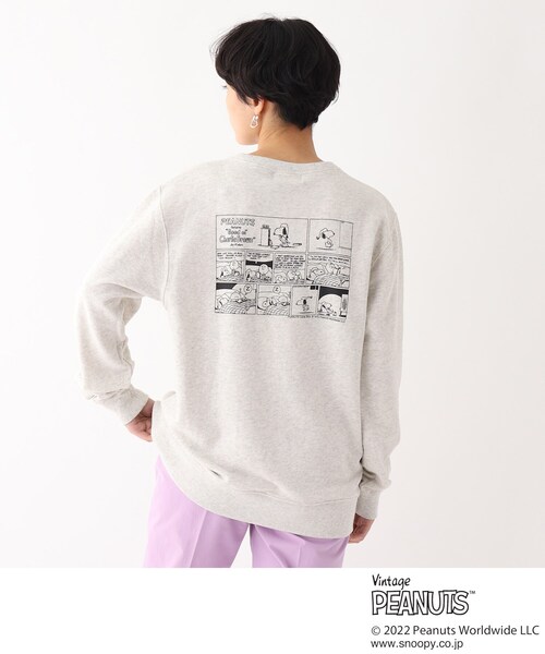 Vintage PEANUTS（ビンテージピーナッツ）の「◆【コラボ】VintagePEANUTS　コミックプリントクルーネックスウェット（スウェット・レディース・グレー/イエロー・99）」の5枚目の写真