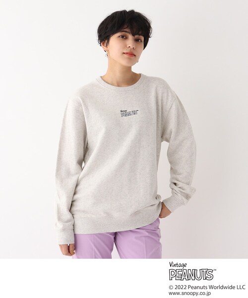 Vintage PEANUTS（ビンテージピーナッツ）の「◆【コラボ】VintagePEANUTS　コミックプリントクルーネックスウェット（スウェット・レディース・グレー/イエロー・99）」の12枚目の写真