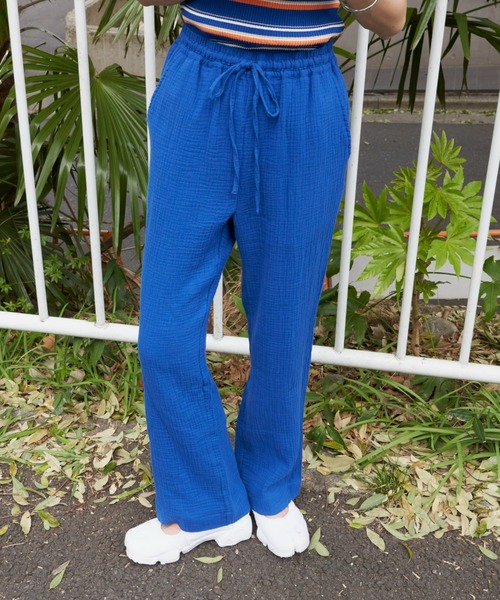 Auntie Rosa Holiday(アンティローザホリデー)の「※入荷禁止※ダブルガーゼイージーパンツ / サイズ展開あり(その他パンツ・レディース・グリーン/ブルー/アイボリー/ピンク/ブラック・SMALL/MEDIUM)」の5枚目の写真