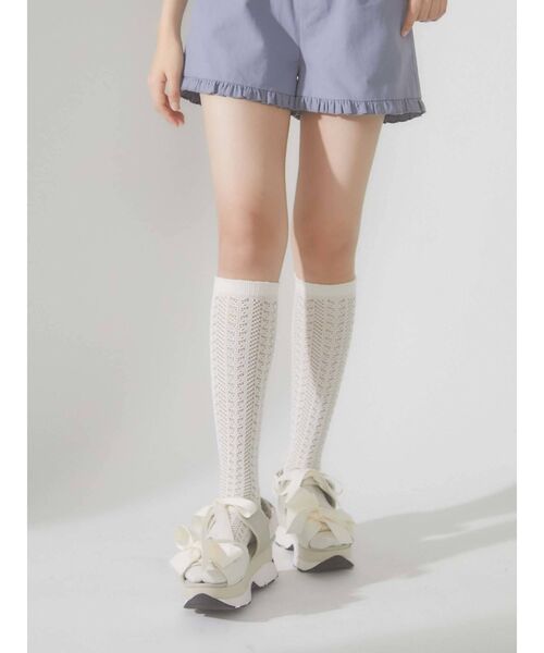 merry jenny（メリージェニー）の「リボンスニーカーサンダル（サンダル・レディース・アイボリー/ブラック・SMALL/MEDIUM/LARGE）」の9枚目の写真