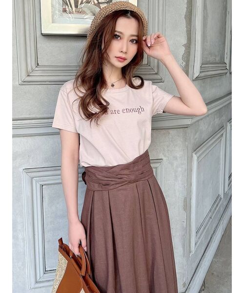 RESEXXY（リゼクシー）の「ロゴ刺繍Tシャツ（Tシャツ/カットソー・レディース・ブラック/ホワイト/ベージュ・FREE）」の8枚目の写真