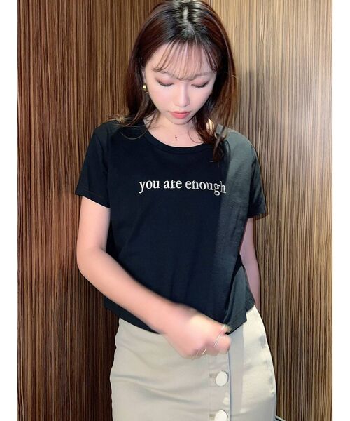 RESEXXY（リゼクシー）の「ロゴ刺繍Tシャツ（Tシャツ/カットソー・レディース・ブラック/ホワイト/ベージュ・FREE）」の11枚目の写真