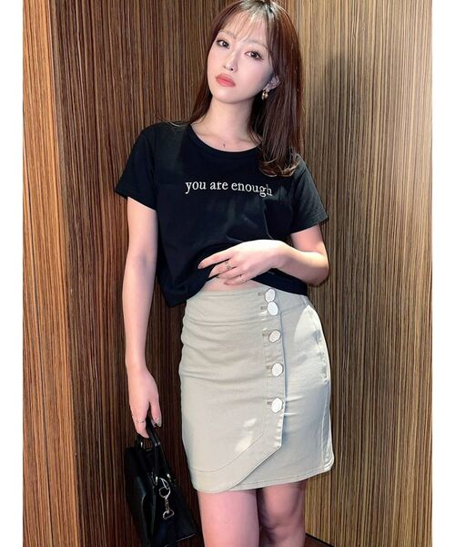 RESEXXY（リゼクシー）の「ロゴ刺繍Tシャツ（Tシャツ/カットソー・レディース・ブラック/ホワイト/ベージュ・FREE）」の12枚目の写真