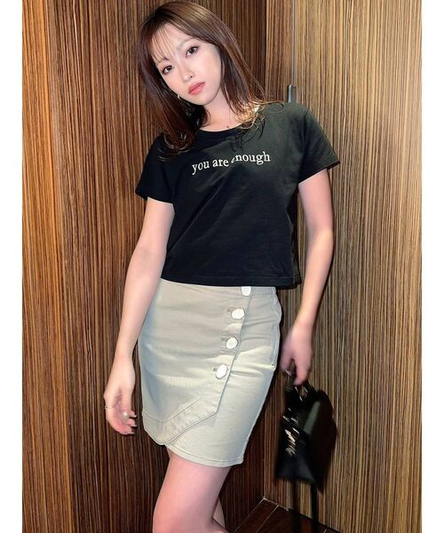 RESEXXY（リゼクシー）の「ロゴ刺繍Tシャツ（Tシャツ/カットソー・レディース・ブラック/ホワイト/ベージュ・FREE）」の13枚目の写真