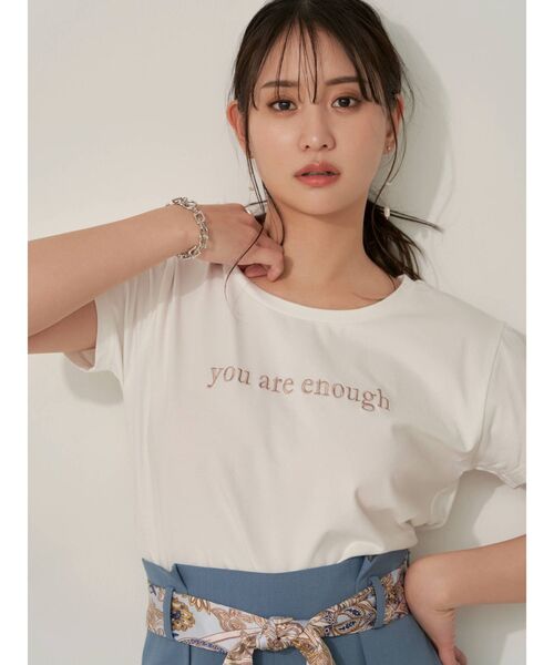 RESEXXY（リゼクシー）の「ロゴ刺繍Tシャツ（Tシャツ/カットソー・レディース・ブラック/ホワイト/ベージュ・FREE）」の15枚目の写真