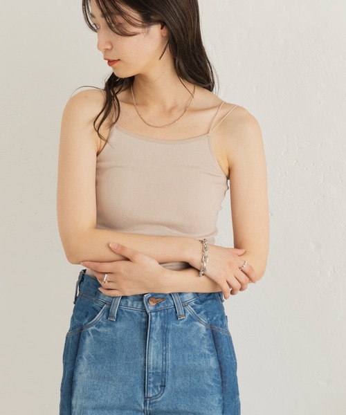 Kastane（カスタネ）の「カップ付きアメスリブラキャミ（キャミソール・レディース・ブラック/アイボリー・FREE）」の4枚目の写真