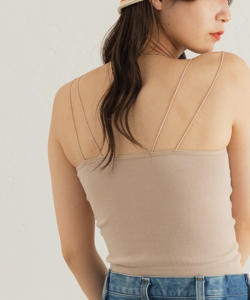 Kastane（カスタネ）の「カップ付きアメスリブラキャミ（キャミソール・レディース・ブラック/アイボリー・FREE）」の7枚目の写真