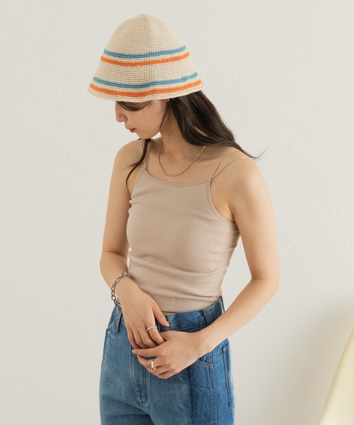 Kastane（カスタネ）の「カップ付きアメスリブラキャミ（キャミソール・レディース・ブラック/アイボリー・FREE）」の5枚目の写真