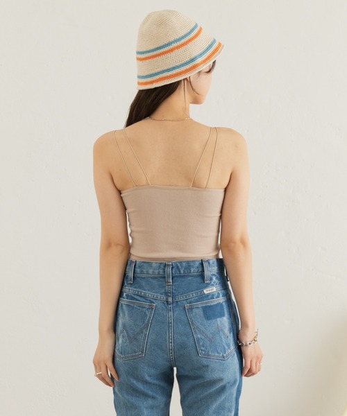 Kastane（カスタネ）の「カップ付きアメスリブラキャミ（キャミソール・レディース・ブラック/アイボリー・FREE）」の9枚目の写真