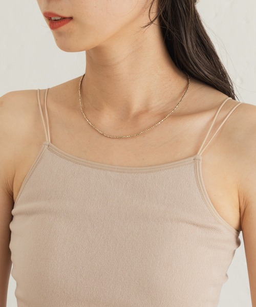 Kastane（カスタネ）の「カップ付きアメスリブラキャミ（キャミソール・レディース・ブラック/アイボリー・FREE）」の10枚目の写真