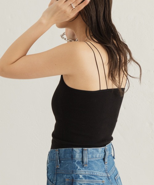 Kastane（カスタネ）の「カップ付きアメスリブラキャミ（キャミソール・レディース・ブラック/アイボリー・FREE）」の15枚目の写真