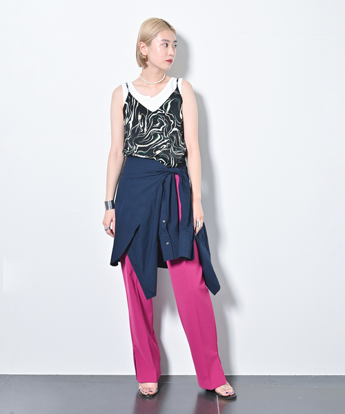 CITYSHOP(シティーショップ)の「MULTICOLOR WAVE CAMI:ブラウス(シャツ/ブラウス・レディース・サックスブルー/ブラック・FREE)」の16枚目の写真