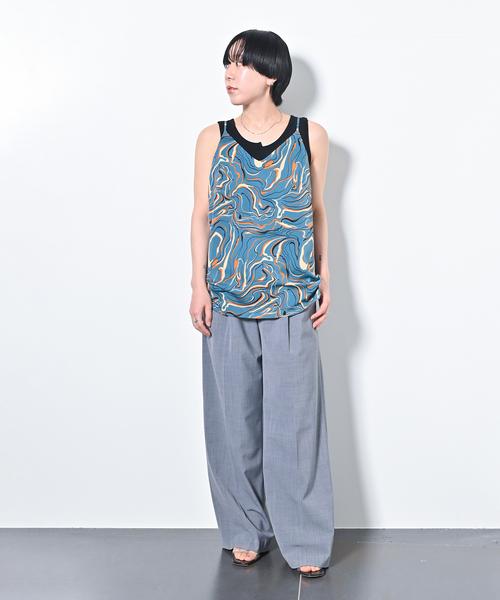 CITYSHOP(シティーショップ)の「MULTICOLOR WAVE CAMI:ブラウス(シャツ/ブラウス・レディース・サックスブルー/ブラック・FREE)」の21枚目の写真