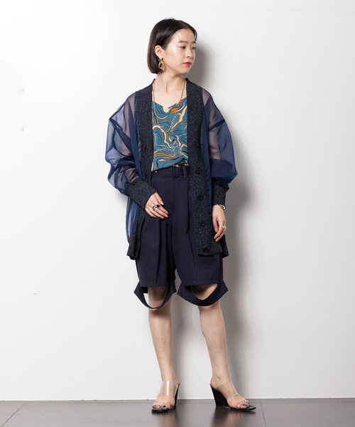 CITYSHOP(シティーショップ)の「MULTICOLOR WAVE CAMI:ブラウス(シャツ/ブラウス・レディース・サックスブルー/ブラック・FREE)」の22枚目の写真