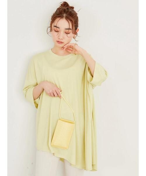 AMERICAN HOLIC(アメリカンホリック)の「斜めフレアラインカットチュニック(Tシャツ/カットソー・レディース・オフホワイト/グレー/ブルー/ライトイエロー/ブラック/ブラウン・L/M)」の12枚目の写真