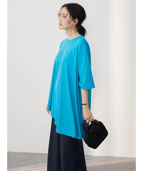 AMERICAN HOLIC(アメリカンホリック)の「斜めフレアラインカットチュニック(Tシャツ/カットソー・レディース・オフホワイト/グレー/ブルー/ライトイエロー/ブラック/ブラウン・L/M)」の14枚目の写真