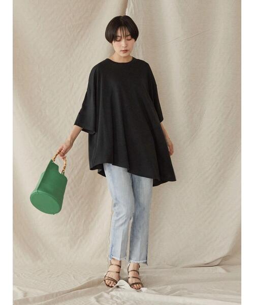 セール】斜めフレアラインカットチュニック（Tシャツ/カットソー