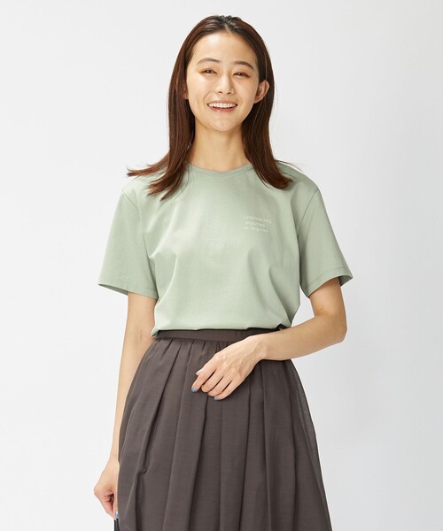 J.PRESS(ジェイプレス)の「プリント ロゴ Tシャツ(Tシャツ/カットソー・レディース・ピンク系/ネイビー系1/ライトグリーン系/ホワイト系/グレー系・LARGE/MEDIUM)」の1枚目の写真