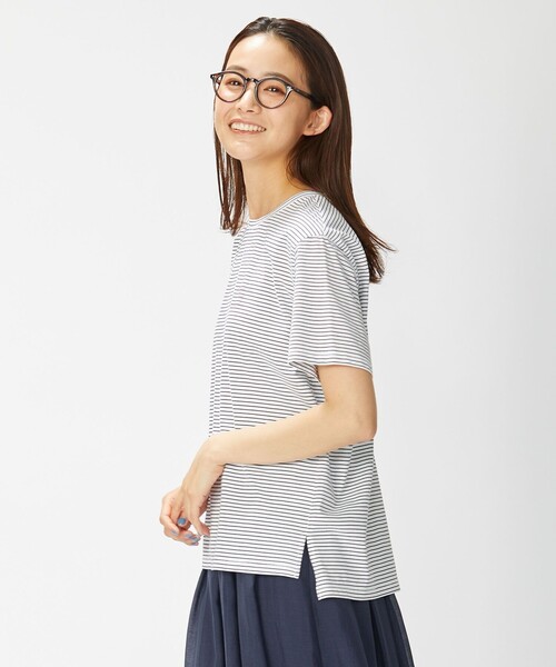 J.PRESS(ジェイプレス)の「プリント ロゴ Tシャツ(Tシャツ/カットソー・レディース・ピンク系/ネイビー系1/ライトグリーン系/ホワイト系/グレー系・LARGE/MEDIUM)」の4枚目の写真