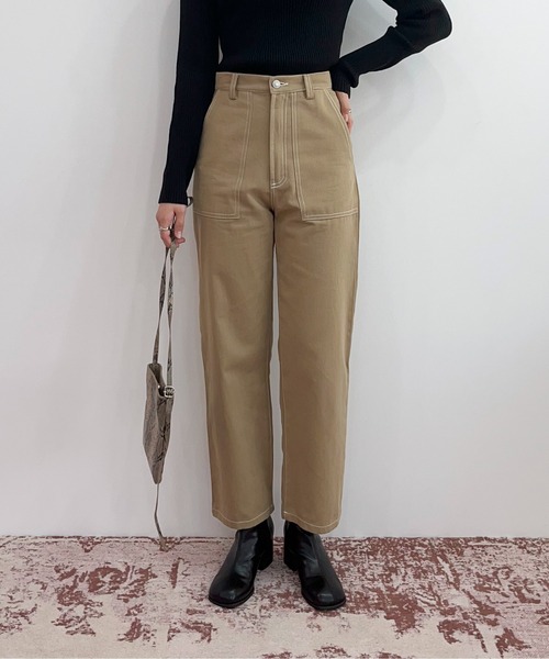 EPIMI E'PIMMY（エピミエピミー）の「配色ステッチカーゴパンツ（カーゴパンツ・レディース・ブラック/グリーン/ベージュ・MEDIUM）」の3枚目の写真