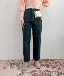 配色ステッチカーゴパンツ