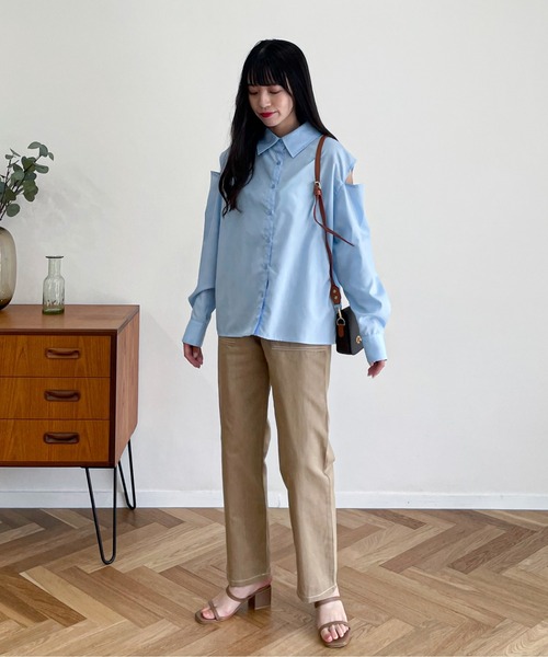 EPIMI E'PIMMY（エピミエピミー）の「配色ステッチカーゴパンツ（カーゴパンツ・レディース・ブラック/グリーン/ベージュ・MEDIUM）」の6枚目の写真