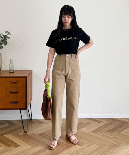 EPIMI E'PIMMY（エピミエピミー）の「配色ステッチカーゴパンツ（カーゴパンツ・レディース・ブラック/グリーン/ベージュ・MEDIUM）」の7枚目の写真