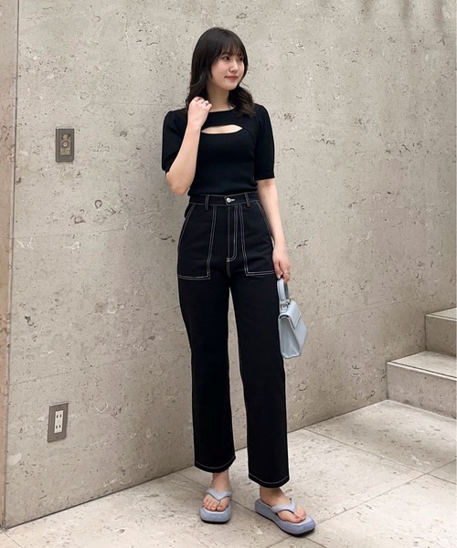 EPIMI E'PIMMY（エピミエピミー）の「配色ステッチカーゴパンツ（カーゴパンツ・レディース・ブラック/グリーン/ベージュ・MEDIUM）」の19枚目の写真