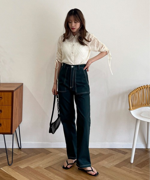 EPIMI E'PIMMY（エピミエピミー）の「配色ステッチカーゴパンツ（カーゴパンツ・レディース・ブラック/グリーン/ベージュ・MEDIUM）」の16枚目の写真