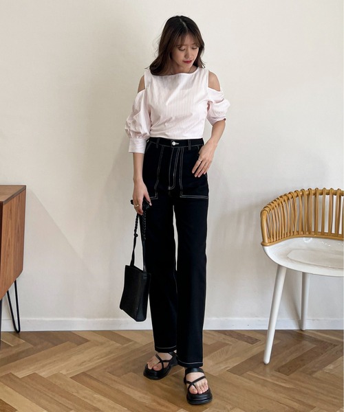 EPIMI E'PIMMY（エピミエピミー）の「配色ステッチカーゴパンツ（カーゴパンツ・レディース・ブラック/グリーン/ベージュ・MEDIUM）」の18枚目の写真