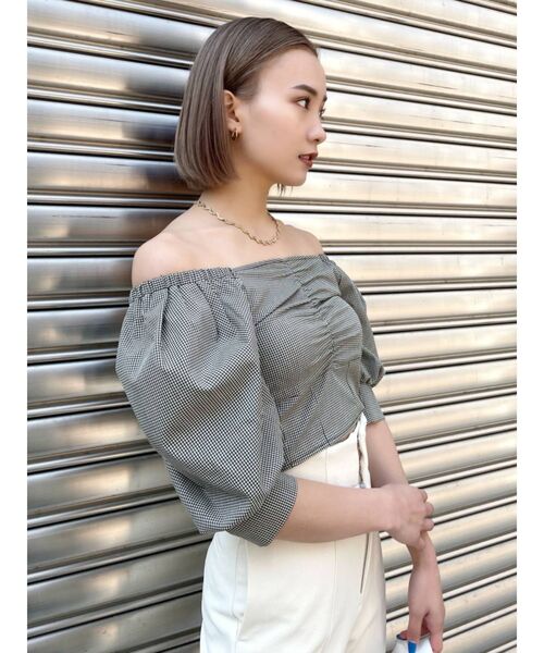 EMODA（エモダ）の「テクニカルスリーブトップ（Tシャツ/カットソー・レディース・ホワイト/ブラック/ベージュ/その他・FREE）」の14枚目の写真