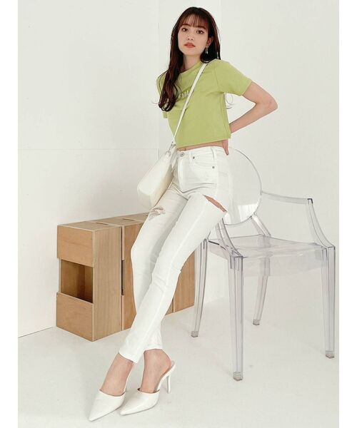 GYDA(ジェイダ)の「H/W SIDE RIPPED カラースキニーパンツ(その他パンツ・レディース・ブラック/オフホワイト・X-SMALL/MEDIUM/SMALL)」の9枚目の写真